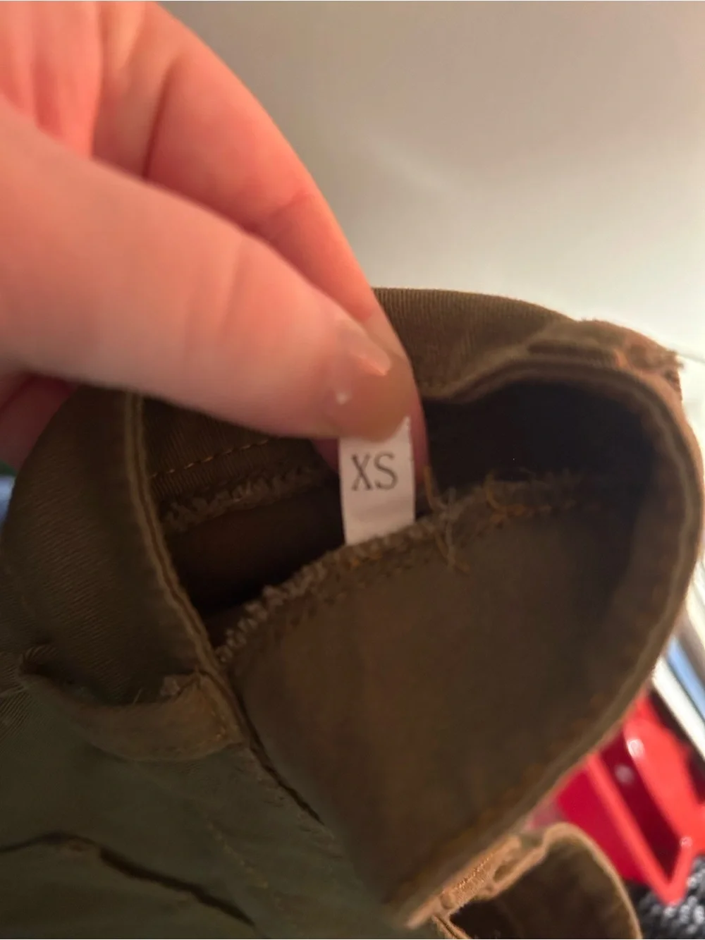 ⭐️ 5/$20 Classic Womens Olive Green Casual Pants with Front Patch Pockets XS - Picture 4 of 4